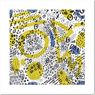 absract pattern with dots, lines and circles Posters and Art